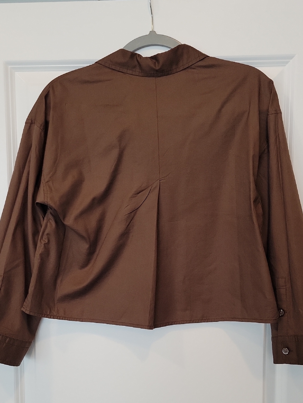 Everlane Brown Cotton Long Slevve Button Up Shirt XXS NWT - Picture 10 of 10
